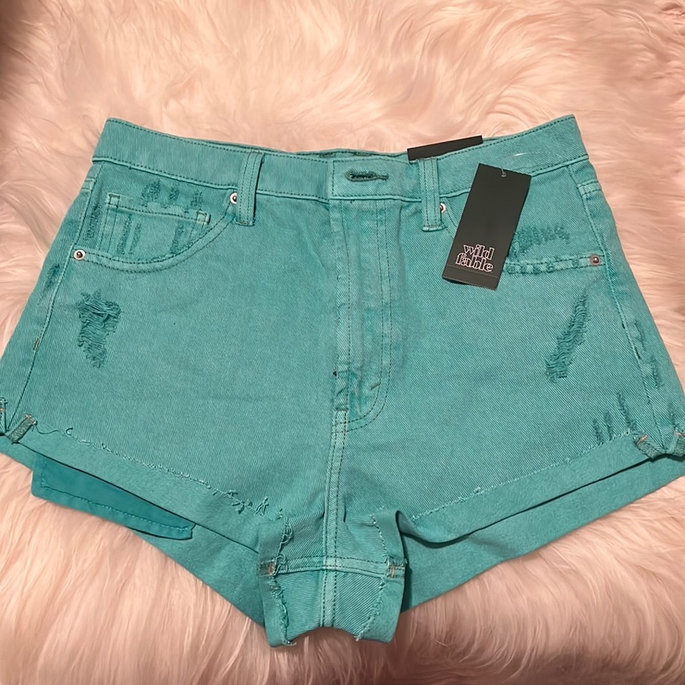 Wild Fable- aqua blue jean shorts